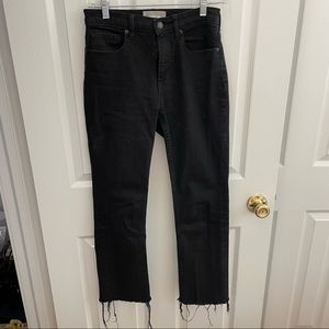 Everlane High Rise Kick Crop Jean in Washed Black